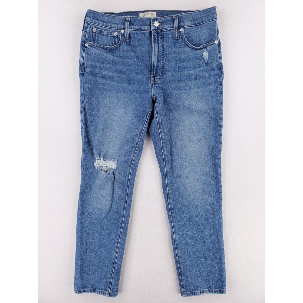 Madewell Jeans Womens 30 Blue Perfect Vintage Athletic Tapered Distressed Pants